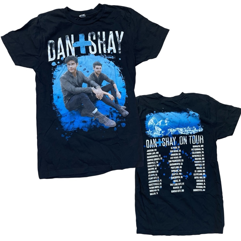 Dan + Shay T-Shirt Tour Black Small Graphic Band Music